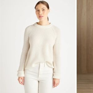 Quince Mongolian Cashmere Fisherman Crewneck Sweater